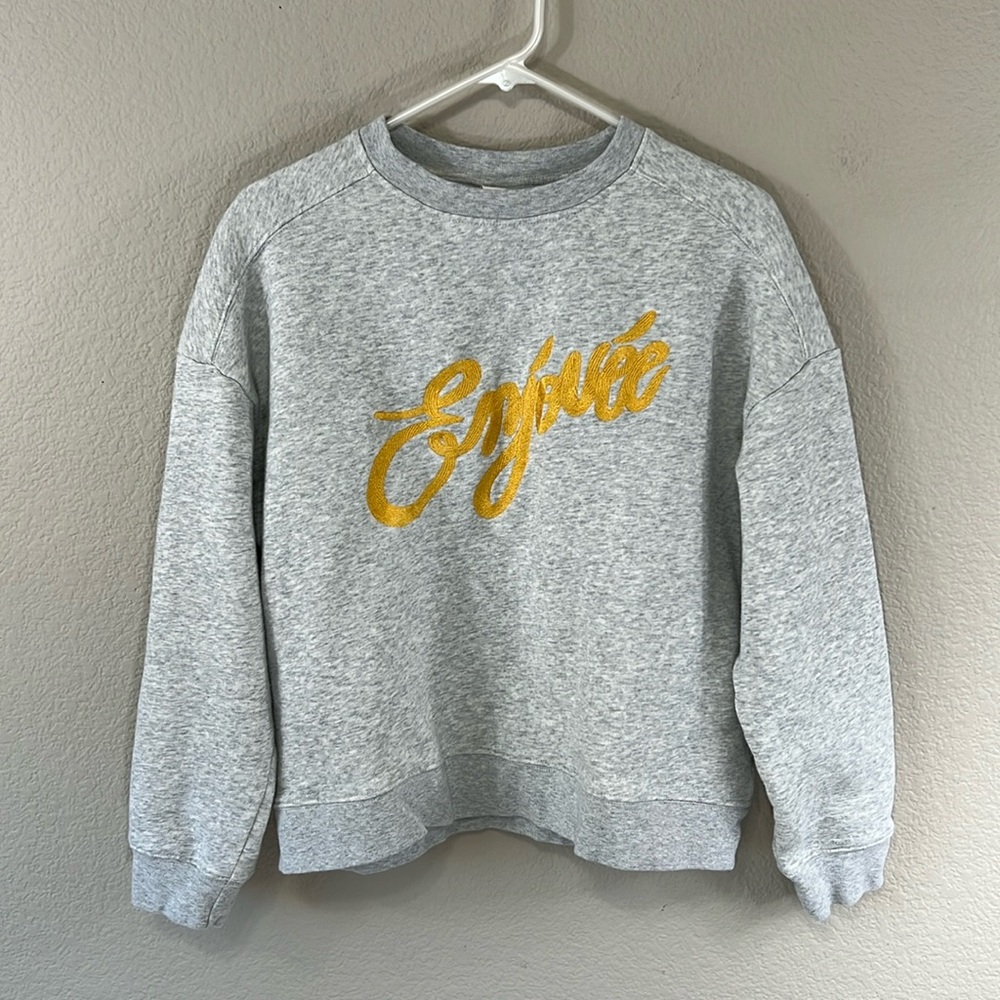 H&M Gray Embroidered Sweatshirt Size Small